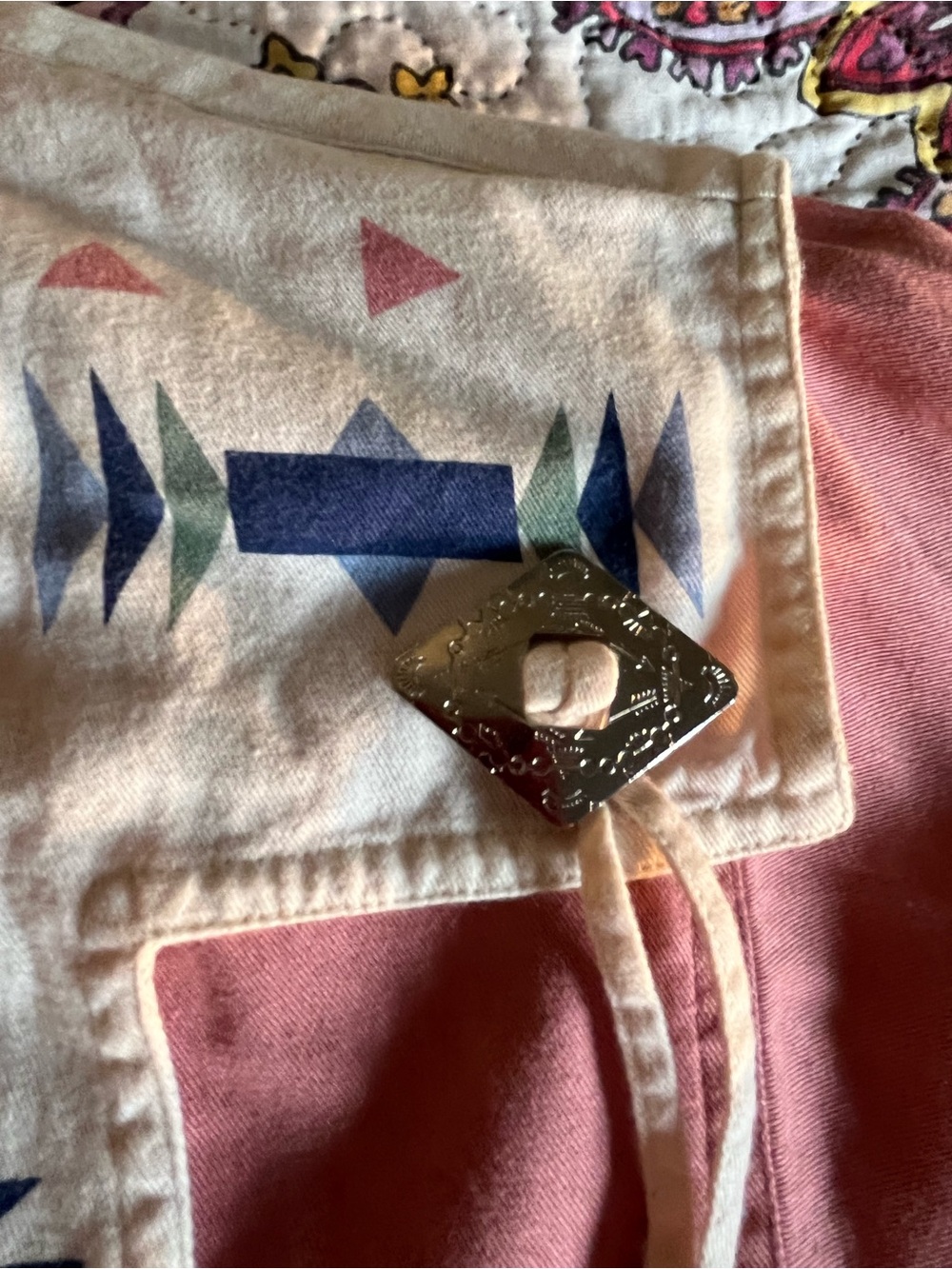 Vintage Women’s Wrangler Southwestern Aztec Cowboy Tshirt Medium Button Down 128 - Picture 8 of 10